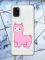 Прозорий чохол на Samsung A31 дизайн Лама рожева принт 100