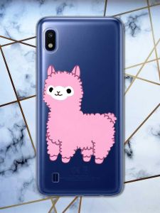 Чохол на Samsung Galaxy A10 (2019) A105 дизайн Лама рожева принт 100