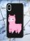 Матовий чорний чохол на iPhone X / Xs дизайн Лама рожева принт 100