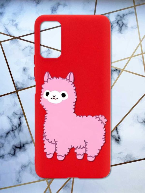 Матовий червоний чохол на Xiaomi Redmi Note 11 4G :: Лама рожева (принт 100)
