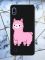 Матовий чорний чохол на Samsung Galaxy А10 (2019) А105 дизайн Лама рожева принт 100