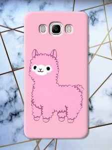 Матовий рожевий чохол на Samsung Galaxy J7(2016) J710 дизайн Лама рожева принт 100