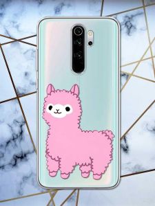 Прозорий чохол на Xiaomi Redmi Note 8 Pro :: Лама рожева (принт 100)
