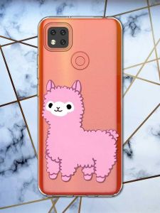 Прозорий чохол для Xiaomi Redmi 9C :: Лама рожева (принт 100)