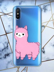 Прозорий чохол на Xiaomi Redmi 9A  :: Лама рожева (принт 100)