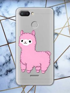 Прозорий чохол на Xiaomi Redmi 6 :: Лама рожева (принт 100)