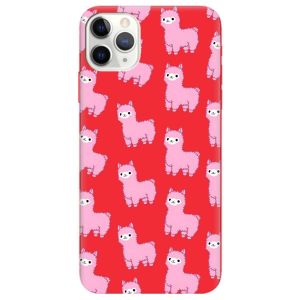 Матовий червоний чохол на iPhone 11 Pro Max (6.5) дизайн Лами рожеві принт 101