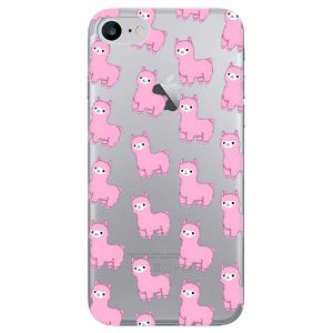 Прозорий чохол на iPhone SE 2020 дизайн Лами рожеві принт 101