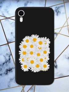 Матовий чорний чохол на Apple iPhone XR рельєфний дизайн Букет ромашок принт 40