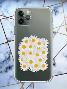Прозорий чохол на iPhone 12 / 12 Pro рельєфний дизайн Букет ромашок принт 40