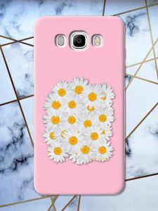 Матовий рожевий чохол на Samsung Galaxy J7(2016) J710 рельєфний дизайн Букет ромашок принт 40
