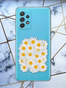 Прозорий чохол на Samsung Galaxy A52 рельєфний дизайн Букет ромашок принт 40