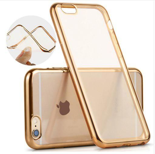 Прозорий силіконовий чохол з золотим блискучим обідком для iPhone 5 / iPhone 5s