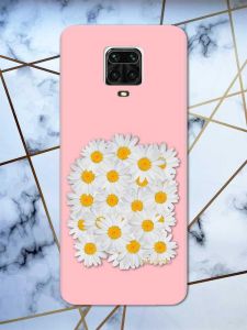 Матовий рожевий чохол на Xiaomi Redmi Note 9 Pro / Note 9S / Note 9 Pro Max Букет ромашок (принт 40)