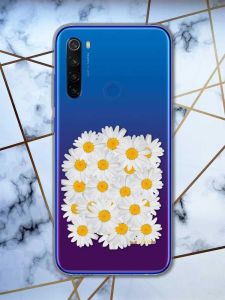 Прозорий чохол на Xiaomi Redmi Note 8T  рельєфний дизайн Букет ромашок принт 40
