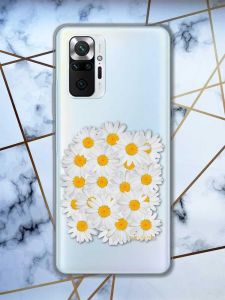Прозорий чохол для Xiaomi Redmi Note 10 Pro/10 Pro Max :: Букет ромашок | принт 40