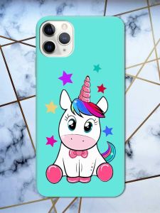 Матовий бірюзовий чохол на iPhone 11 Pro Max (6.5) дизайн Єдиноріг принт 102