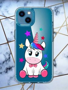 Прозорий чохол для iPhone 13 mini дизайн Єдиноріг принт 102