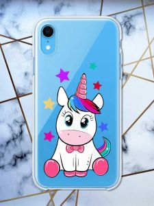 Прозорий чохол на iPhone XR дизайн Єдиноріг принт 102