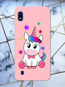 Матовий рожевий чохол на Samsung Galaxy А10 (2019) А105 дизайн Єдиноріг принт 102