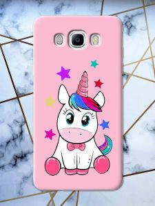 Матовий рожевий чохол на Samsung Galaxy J7(2016) J710 дизайн Єдиноріг принт 102