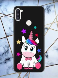 Матовий чорний чохол на Samsung Galaxy A11 дизайн Єдиноріг принт 102