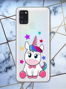 Прозорий чохол на Samsung Galaxy A21s дизайн Єдиноріг принт 102