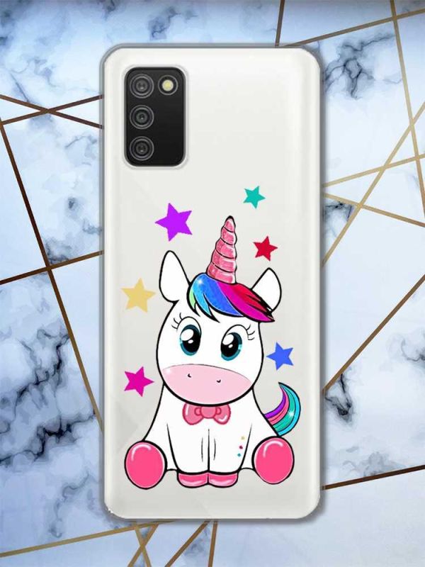 Прозорий чохол для Samsung Galaxy A02s  дизайн Єдиноріг принт 102