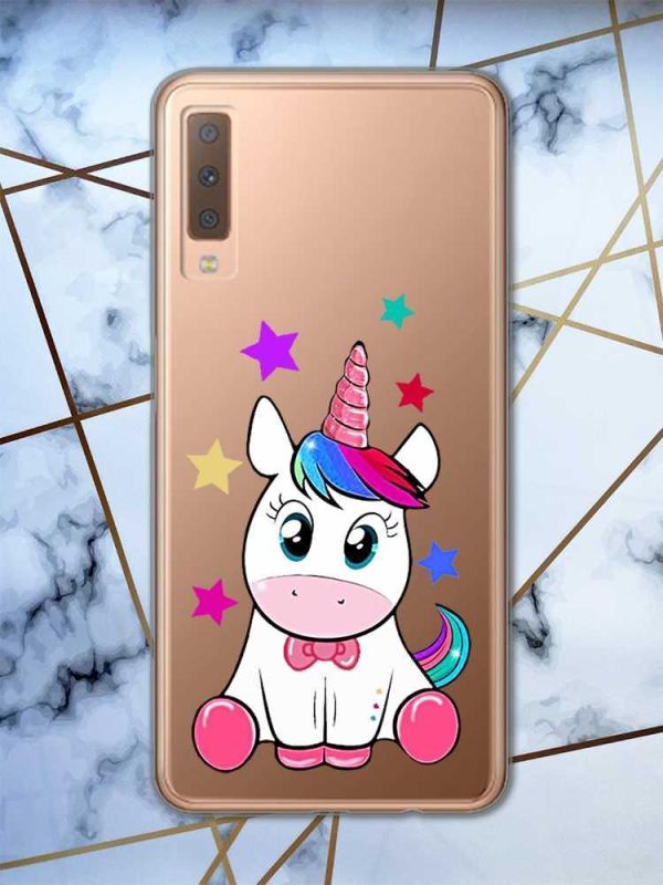 Прозорий чохол на Samsung Galaxy A7(2018) A750 дизайн Єдиноріг принт 102