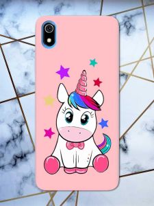 Матовий рожевий чохол на Xiaomi Redmi 7A дизайн Єдиноріг принт 102