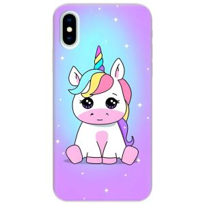 Матовий чохол на iPhone X / XS дизайн Єдиноріг принт 103