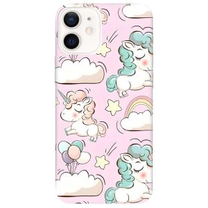 Матовий чохол на iPhone 12 / 12 Pro дизайн Єдинороги принт 106