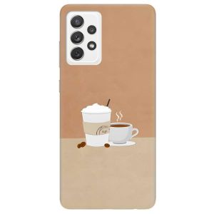 Чохол з потовщеними кутами на Samsung Galaxy A72  дизайн Кава принт 108