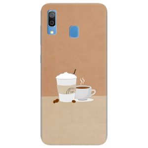 Чохол з потовщеними кутами на Samsung Galaxy A30 (2019) / A20 (2019) дизайн Кава принт 108