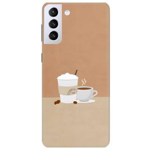 Прозорий чохол для Samsung Galaxy S21 (G991)  дизайн Кава принт 108