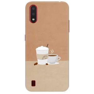 Прозорий чохол для Samsung Galaxy A01  дизайн Кава принт 108