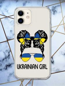 Прозорий чохол на iPhone 12 mini патріотичний дизайн Українська дівчина принт 113