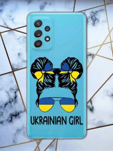Прозорий чохол на Samsung Galaxy A52 патріотичний дизайн Українська дівчина принт 113