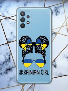 Прозорий чохол на Samsung Galaxy A32  патріотичний дизайн Українська дівчина принт 113