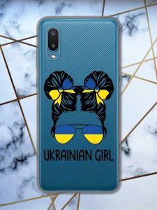Прозорий чохол на Samsung Galaxy A02 / A022 (2021)  патріотичний дизайн Українська дівчина принт 113
