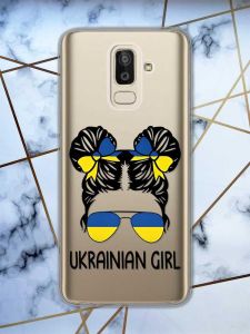 Прозорий чохол для Samsung Galaxy J8 (2018)  патріотичний дизайн Українська дівчина принт 113