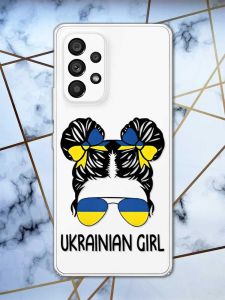 Прозорий чохол на Samsung Galaxy A53  патріотичний дизайн Українська дівчина принт 113