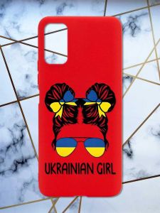 Матовий червоний чохол на Xiaomi Redmi Note 11 4G патріотичний дизайн Українська дівчина принт 113