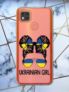 Прозорий чохол для Xiaomi Redmi 9C патріотичний дизайн Українська дівчина принт 113