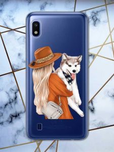 Чохол на Samsung Galaxy A10 (2019) A105 дизайн Дівчина з песиком принт 115