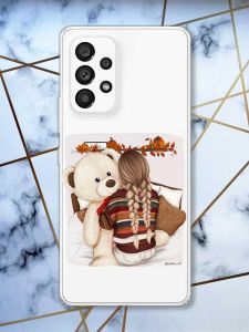 Прозорий чохол на Samsung Galaxy A53  дизайн Дівчинка з ведмедиком принт 117