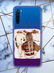 Прозорий чохол на Xiaomi Redmi Note 8T  дизайн Дівчинка з ведмедиком принт 117