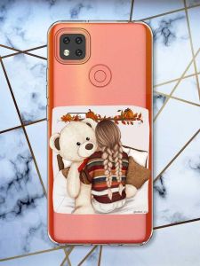 Прозорий чохол для Xiaomi Redmi 9C дизайн Дівчинка з ведмедиком принт 117