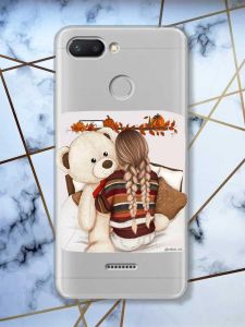 Прозорий чохол на Xiaomi Redmi 6  дизайн Дівчинка з ведмедиком принт 117