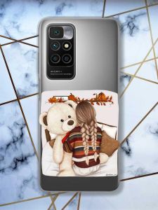 Прозорий чохол для Xiaomi Redmi 10  дизайн Дівчинка з ведмедиком принт 117